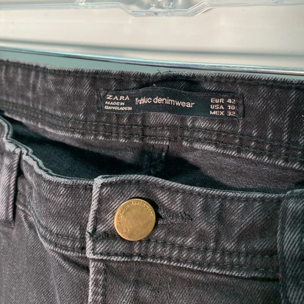 ZARA K BLACK JEANS WITH HEARTS ON THE SIZE SIZE 10 raw hem skinny - Picture 7 of 14